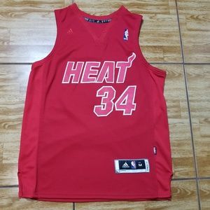 Ray Allen Adidas Red Miami Heat Sewn Jersey Size M